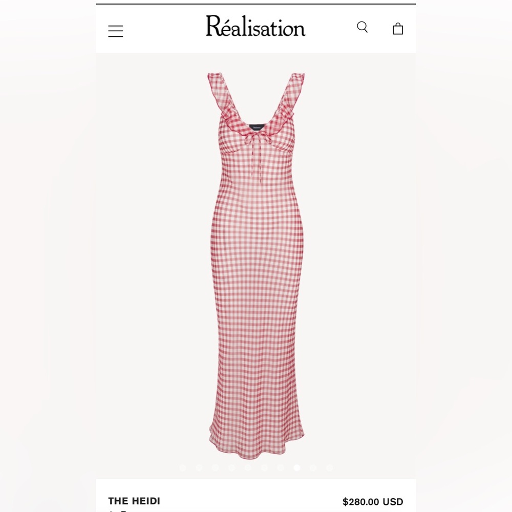 Réalisation par Heidi dress in rouge gingham. Size xxs.